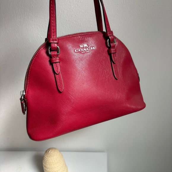 COACH Peyton F32582 Mini Dome Crossbody Bag Red - Picture 12 of 15